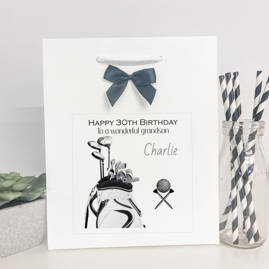 Personalised Birthday Gift Bag Golf Golf Lover Uncle Papa Grandad