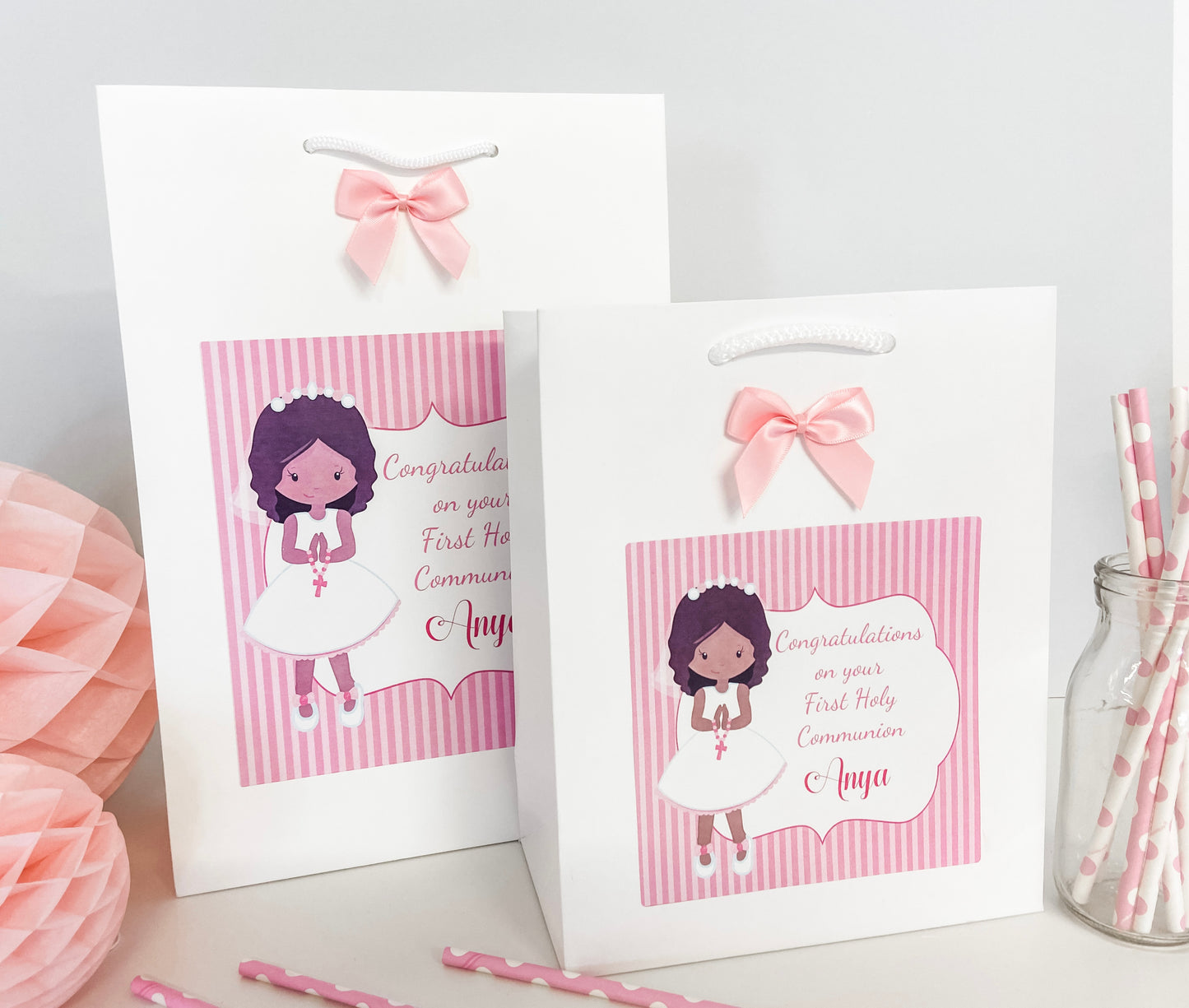 Personalised First Holy Communion Gift Bag - 4 Hair Colour Options