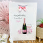 Personalised Birthday Gift Bag Floral Pink Champagne