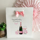 Personalised Birthday Card Floral Pink Champagne