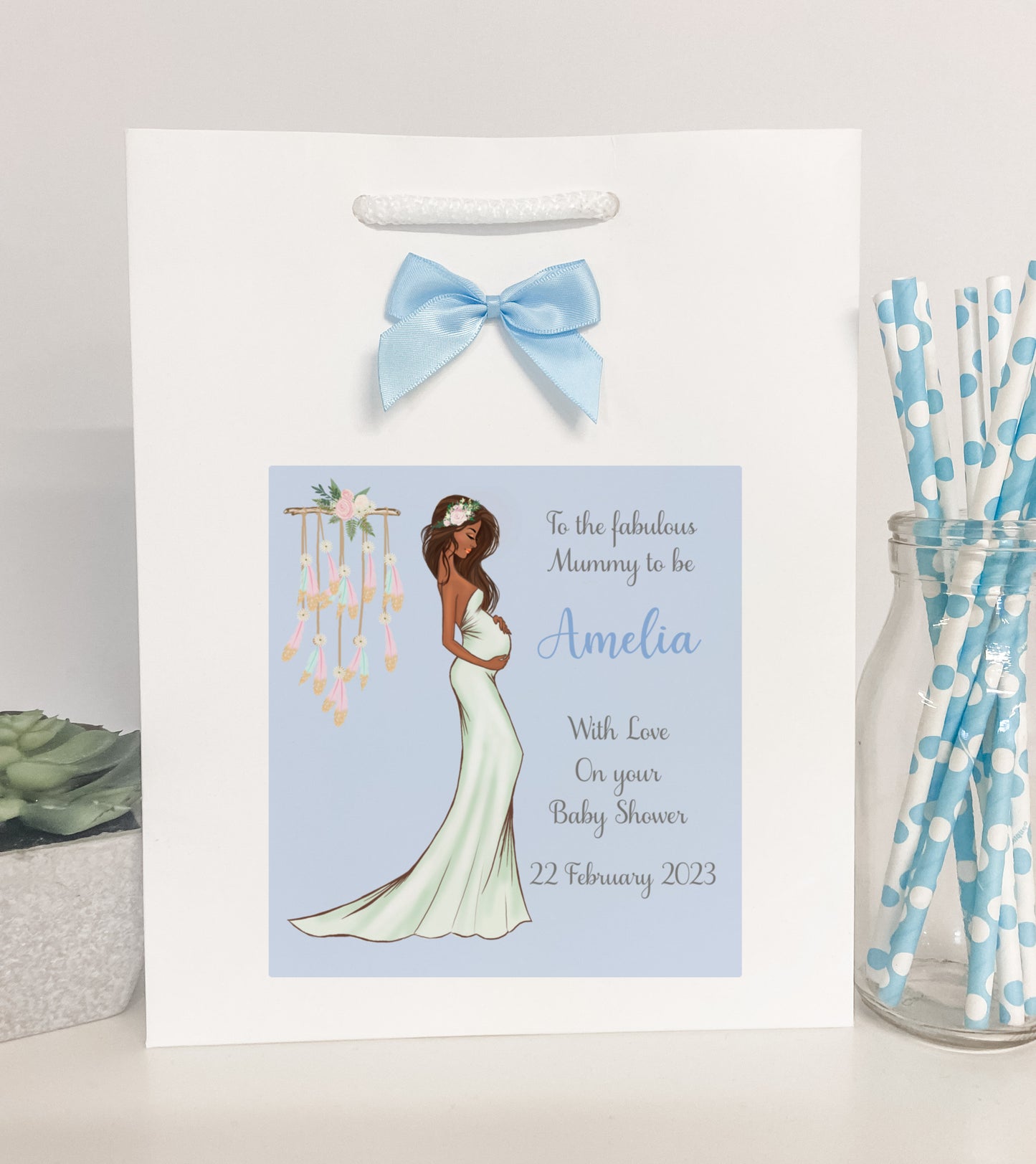 Personalised Baby Shower Card Elegant Mummy