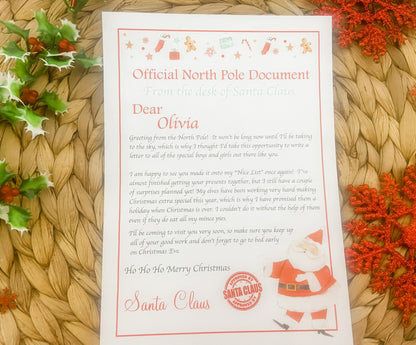 Personalised Letter from Santa Claus on Nice List