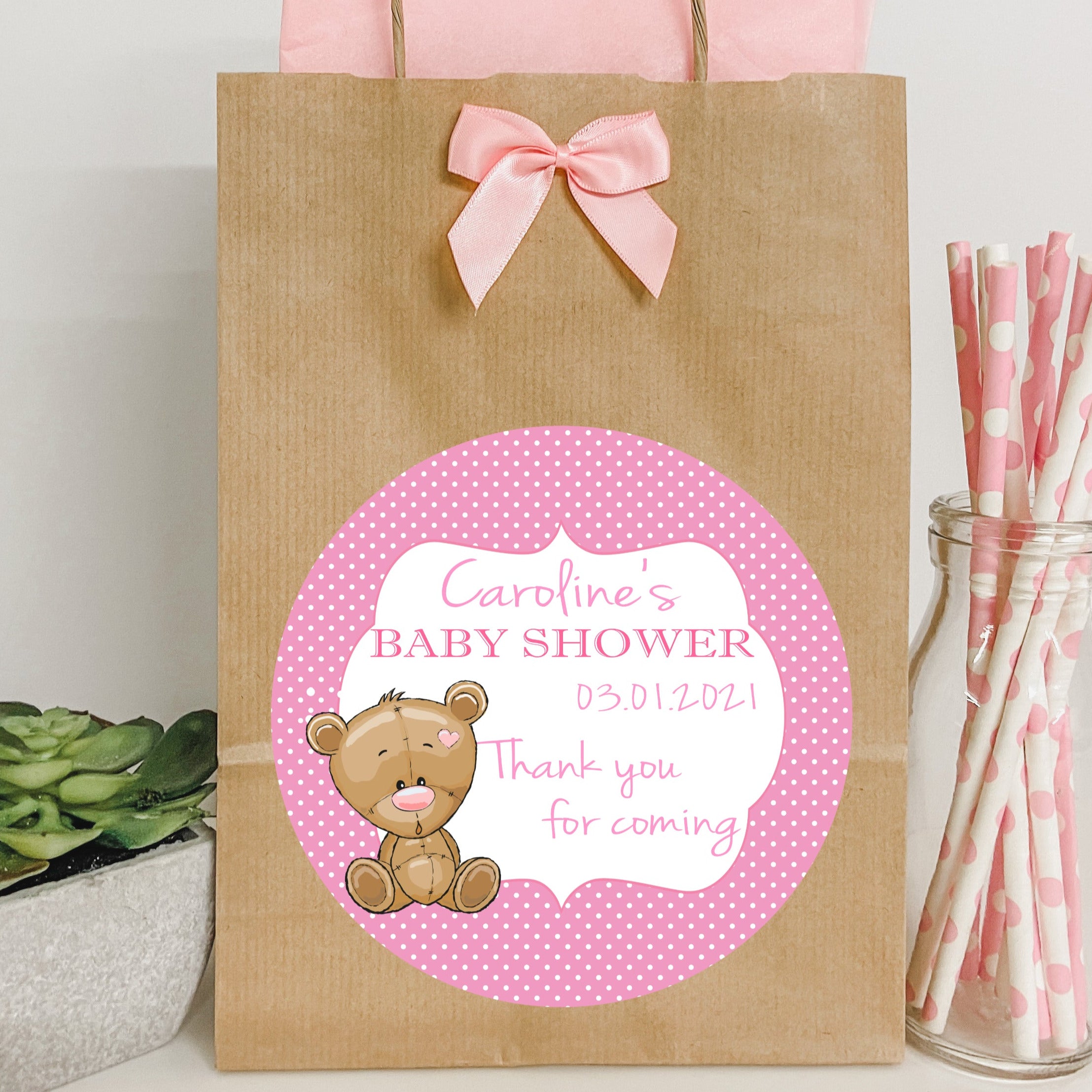 Personalised Baby Shower Paper Gift Bag Favour Loot Party Baby Boy Blu –  Blossom Lane Cards & Gifts
