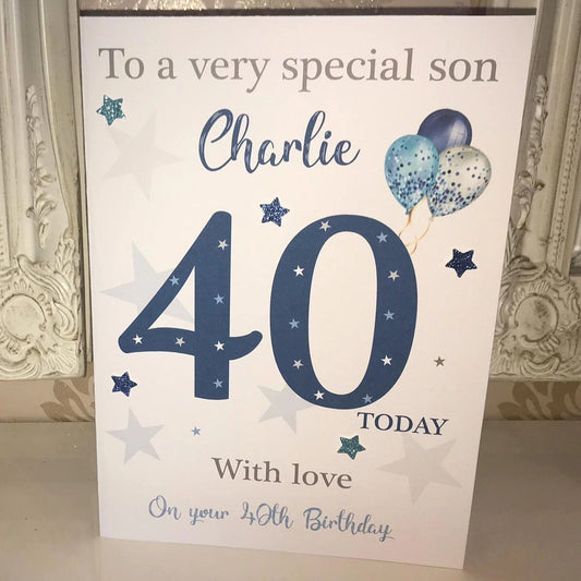 Large A4 Handmade Personalised Birthday Card Son Brother Grandson Nephew Dad Uncle 13th 14th 15th 18th 21st 30th 40th 50th