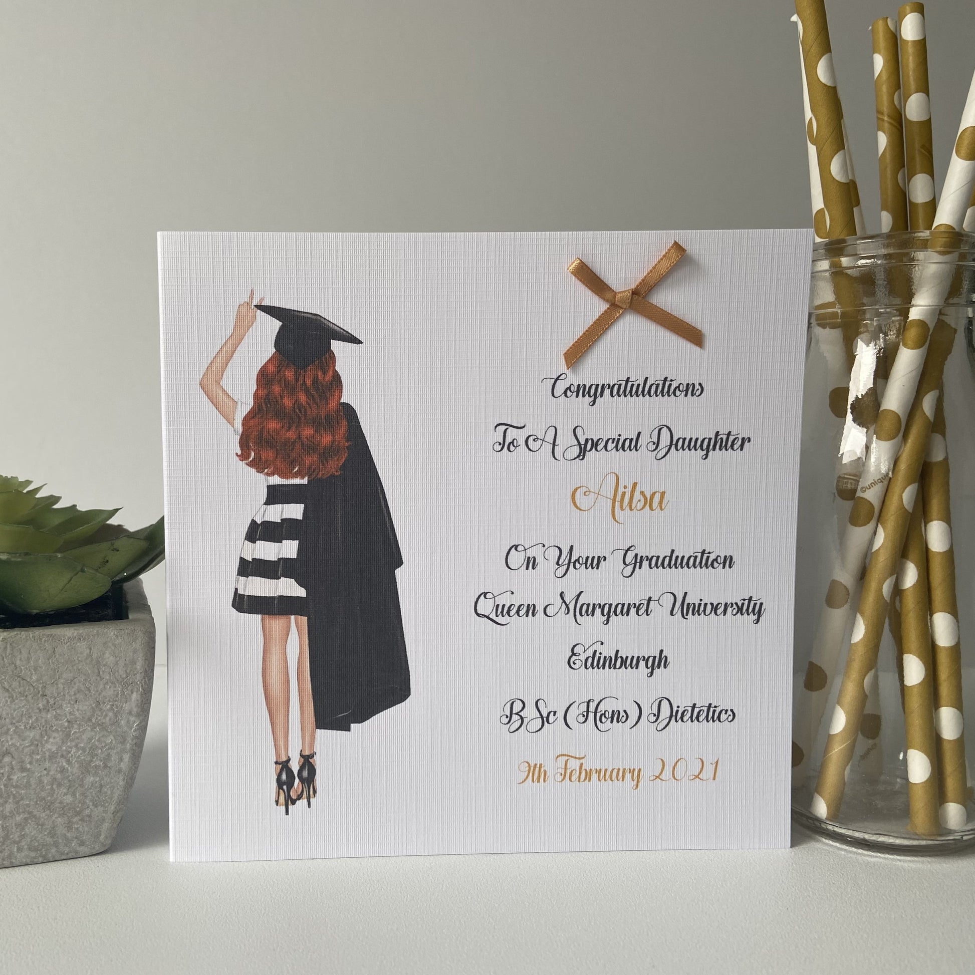 Personalised Female Congratulations on your Graduation Card Daughter Granddaughter