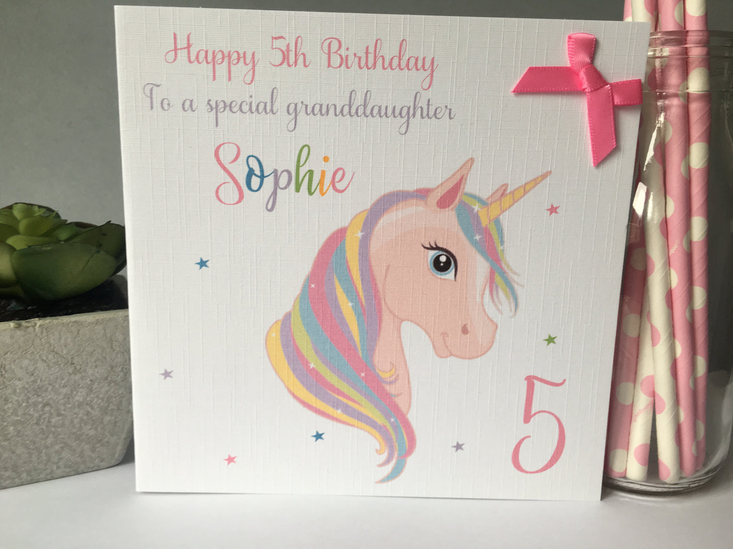 Personalised Unicorn Birthday Card