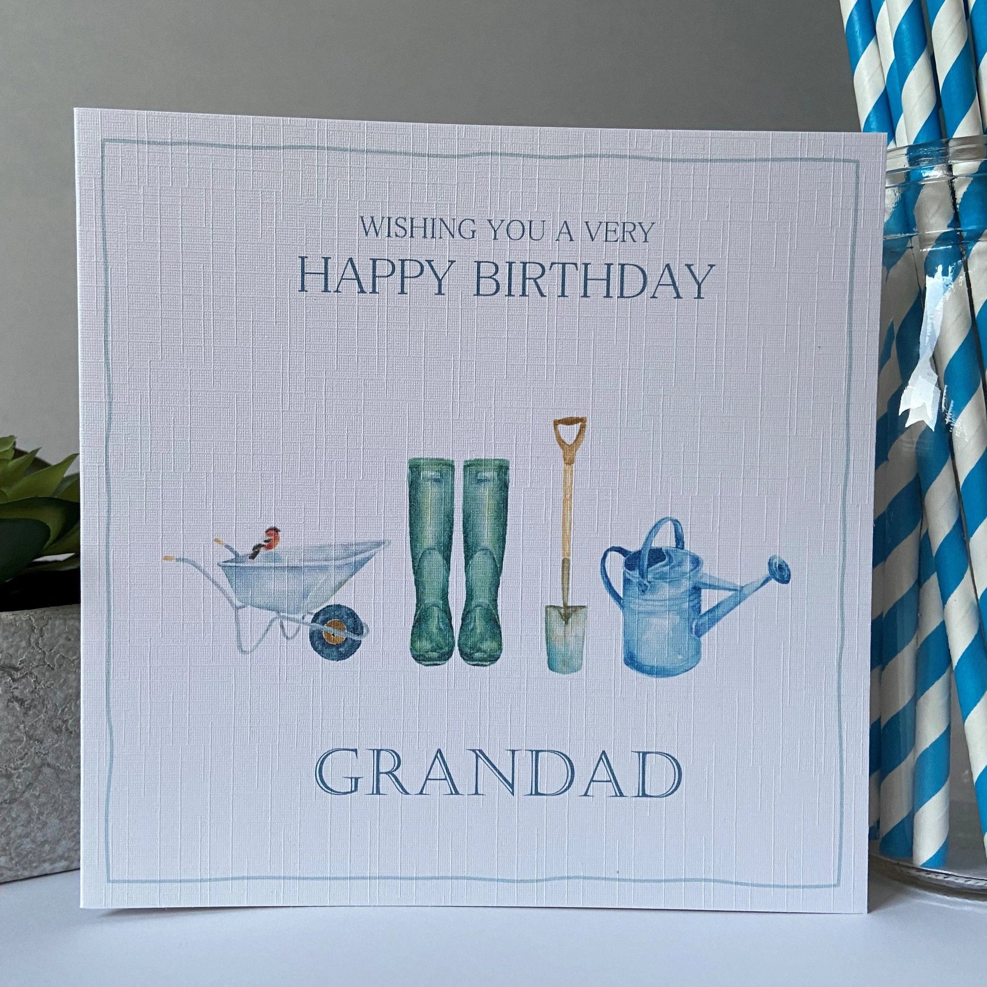 Personalised Male Birthday Card Gardening Grandad
