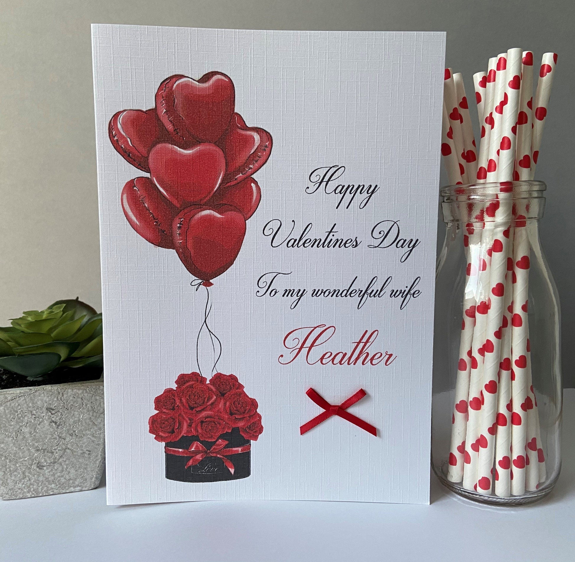Personalised Valentine's Day Card Wife Girlfriend Husband Boyfriend - 2 Size Options