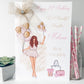 Personalised Female Girl's Birthday Card Girl Balloons