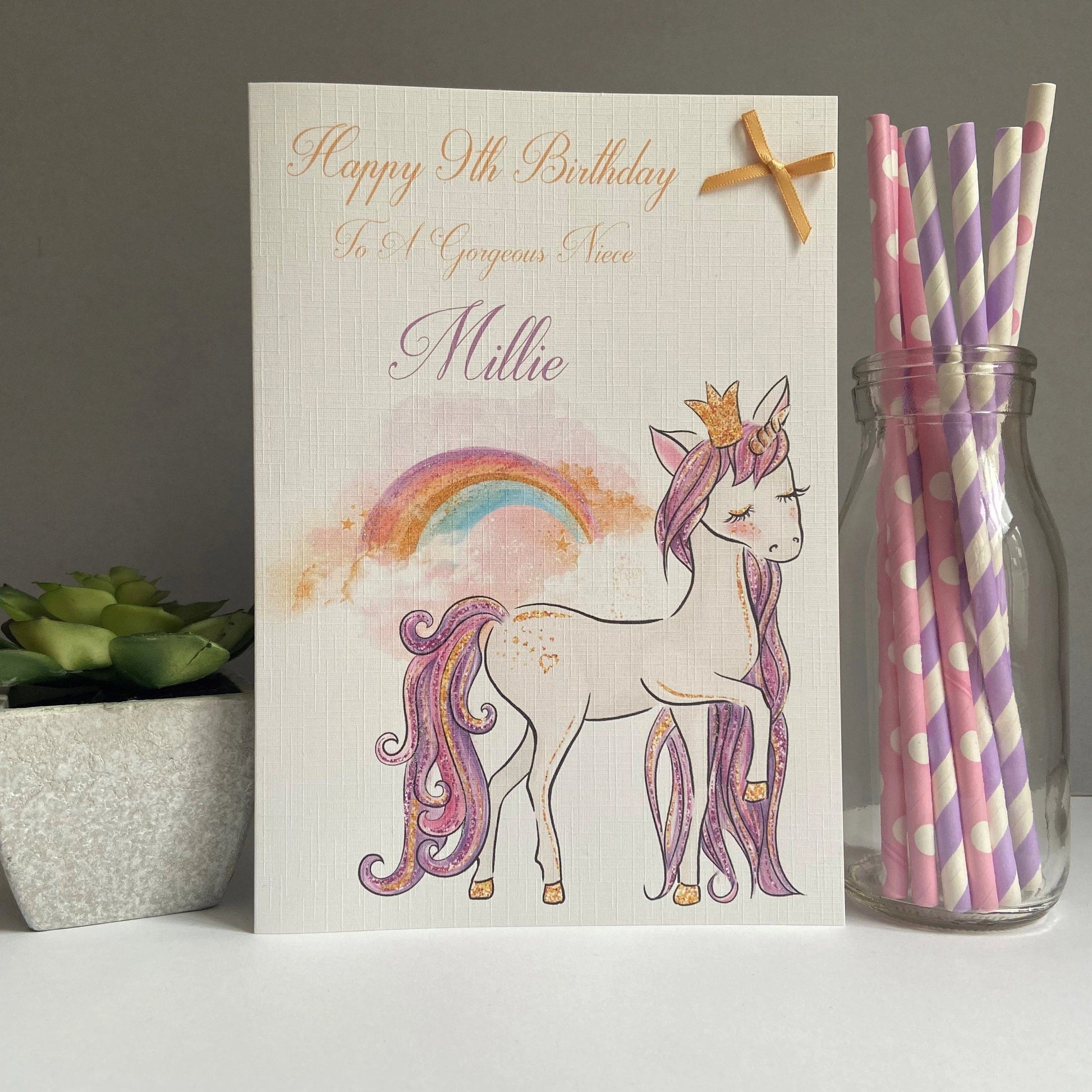 Personalised Handmade Birthday Card Unicorn