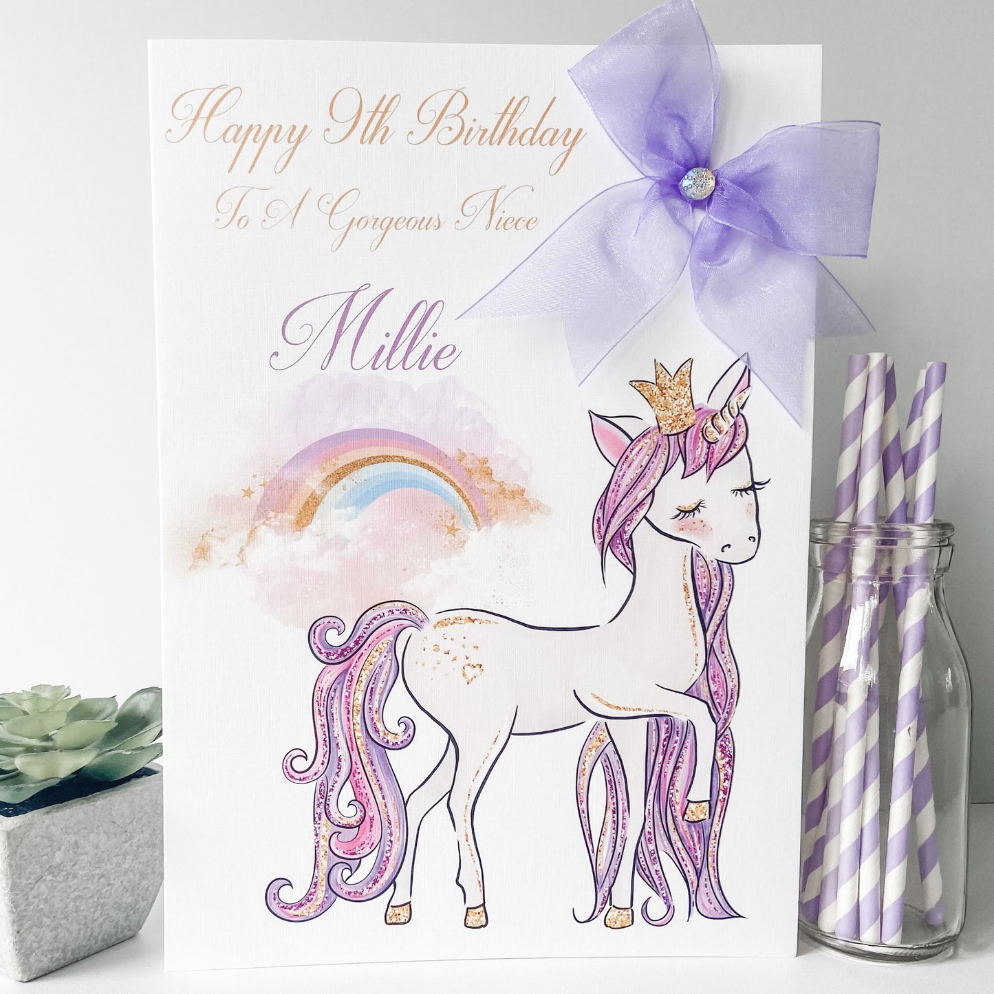 Personalised Handmade Birthday Card Unicorn