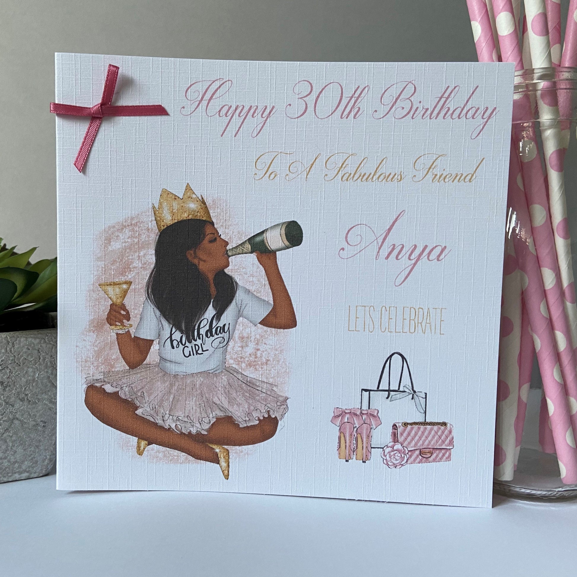 Personalised Handmade Birthday Card Birthday Girl Female Granddaughter Daughter 18th 21st 30th 40th 