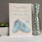 Personalised Handmade Congratulations New Baby Card Shoes New Parents Boy