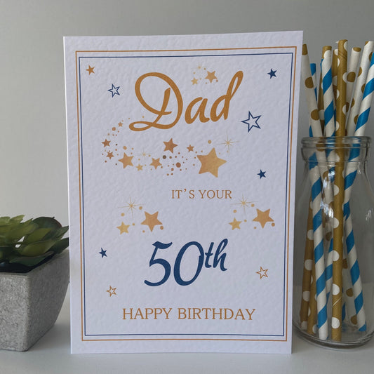 Personalised Male Birthday Card Stars
