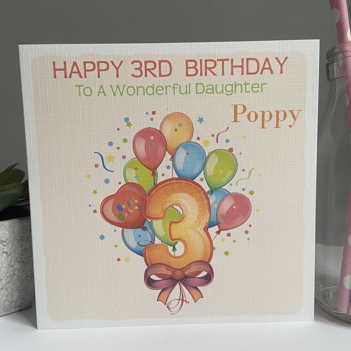 Personalised Birthday Card Age Balloons