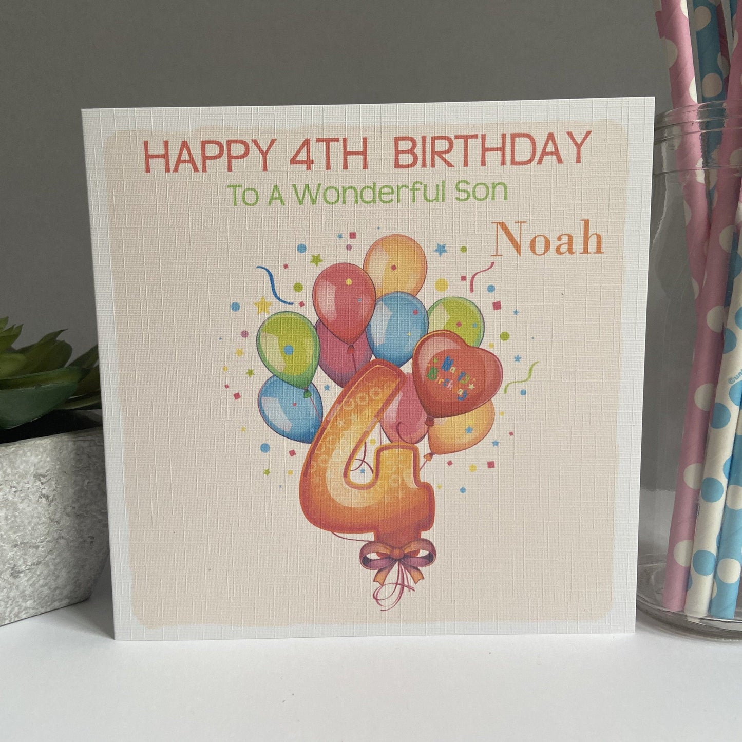 Personalised Birthday Card Age Balloons