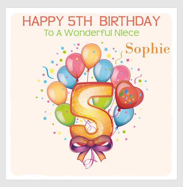 Personalised Birthday Card Age Balloons