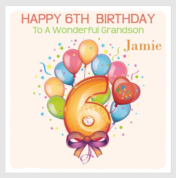 Personalised Birthday Card Age Balloons