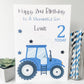 Personalised Birthday Card Blue Tractor Boys Girls 2nd 3rd 4th Farming