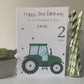 Personalised Birthday Card Green Tractor