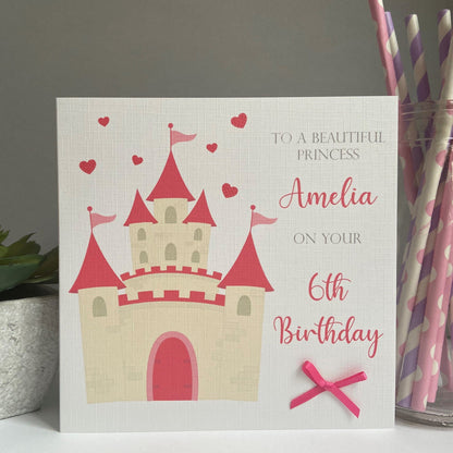 Personalised Birthday Card Princess Castle