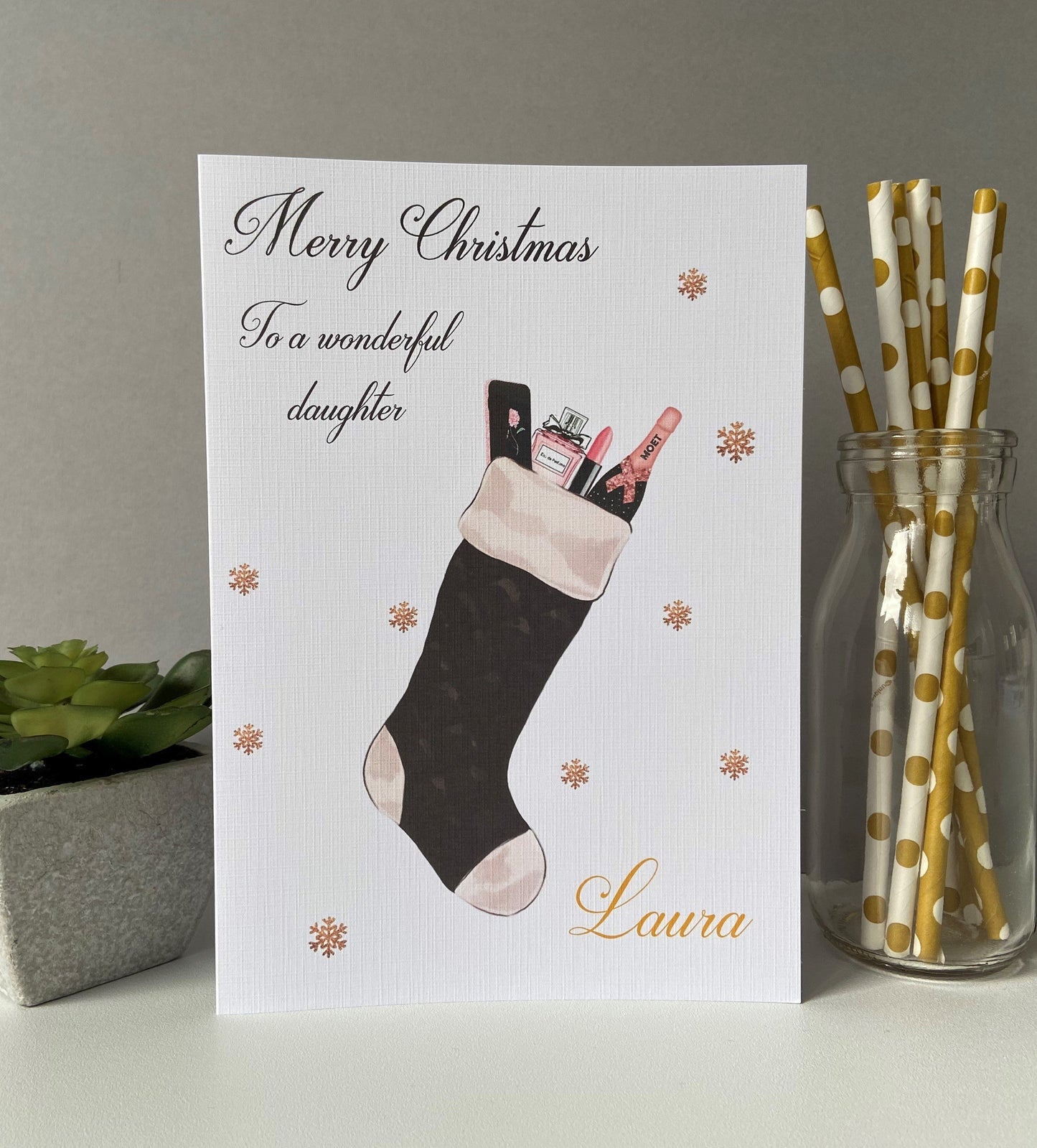 Personalised Handmade Christmas Card Stocking