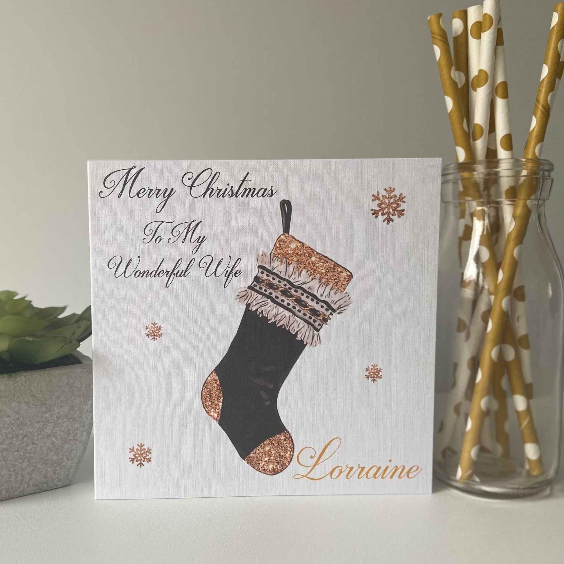 Personalised Handmade Christmas Card Stocking