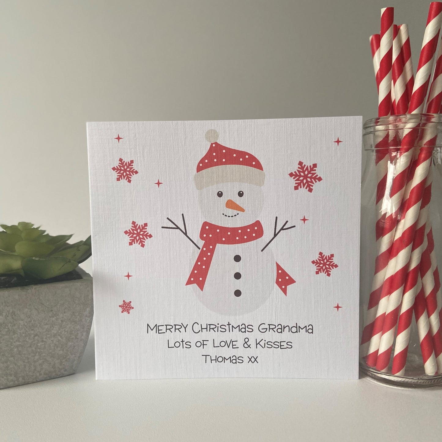 Personalised Christmas Card Snowman