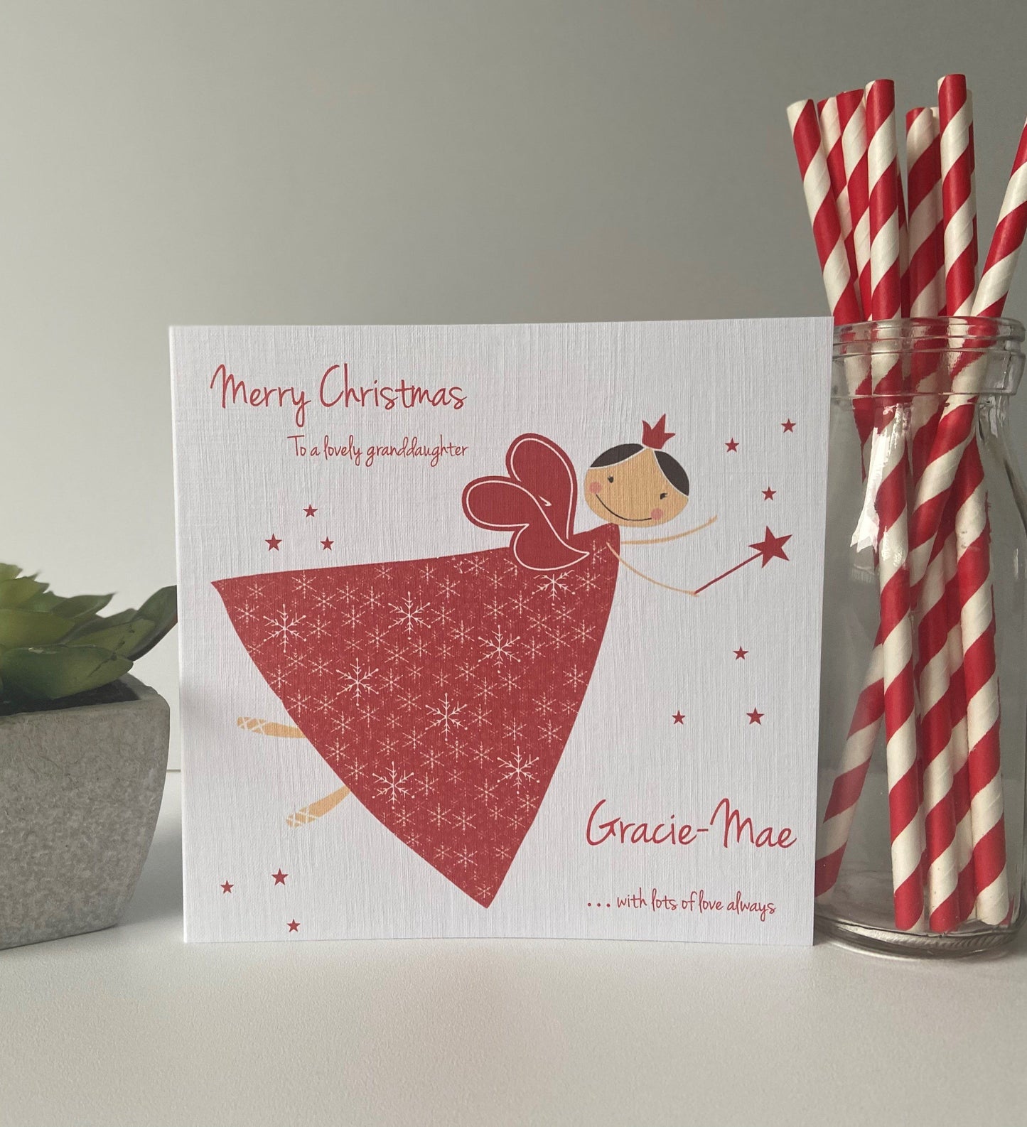 Personalised Girls Christmas Card Fairy
