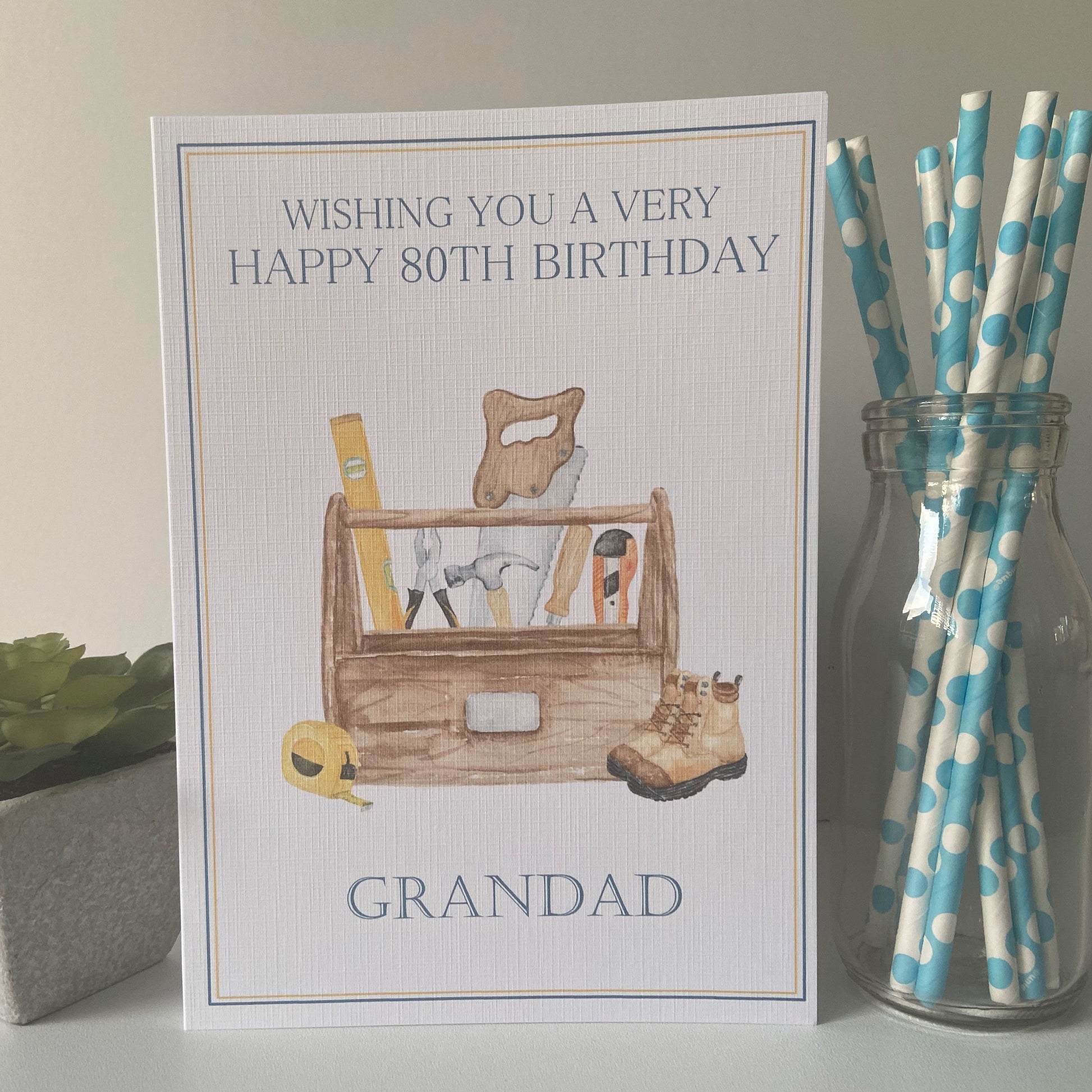 Personalised Birthday Card DIY Tools Papa Grandad Pops Brother Son 80th 70th 75th
