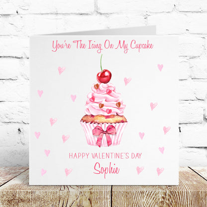 Personalised Valentine's Day Card Cupcake