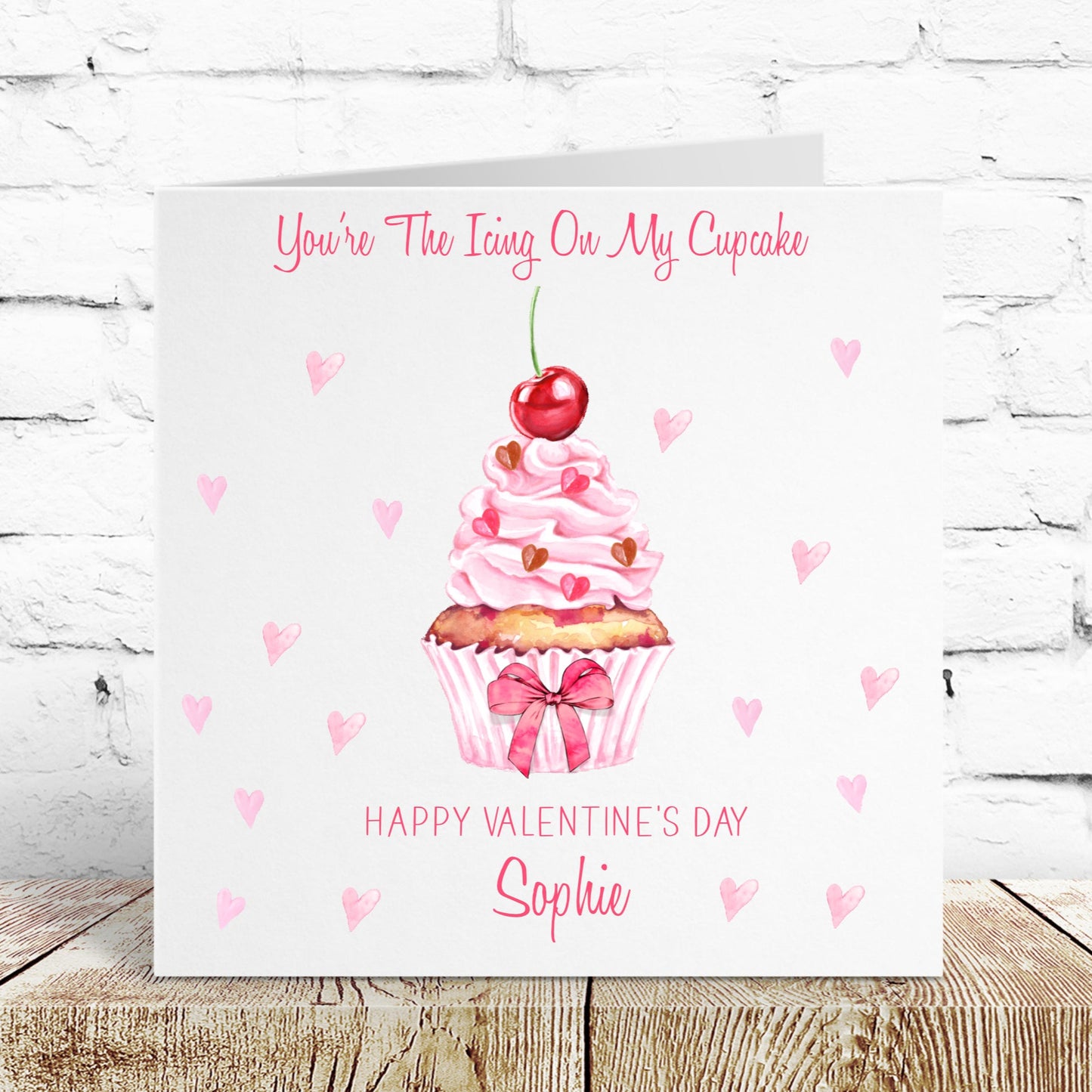 Personalised Valentine's Day Card Cupcake