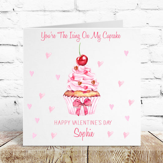Personalised Valentine's Day Card Cupcake
