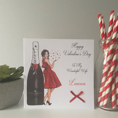 Personalised Handmade Valentine's Day Card Wife Girfriend
