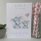 Personalised Handmade Mother's Day Card Watercolour Elephant Mummy