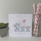 Personalised Handmade Mother's Day Card Watercolour Elephant Mummy