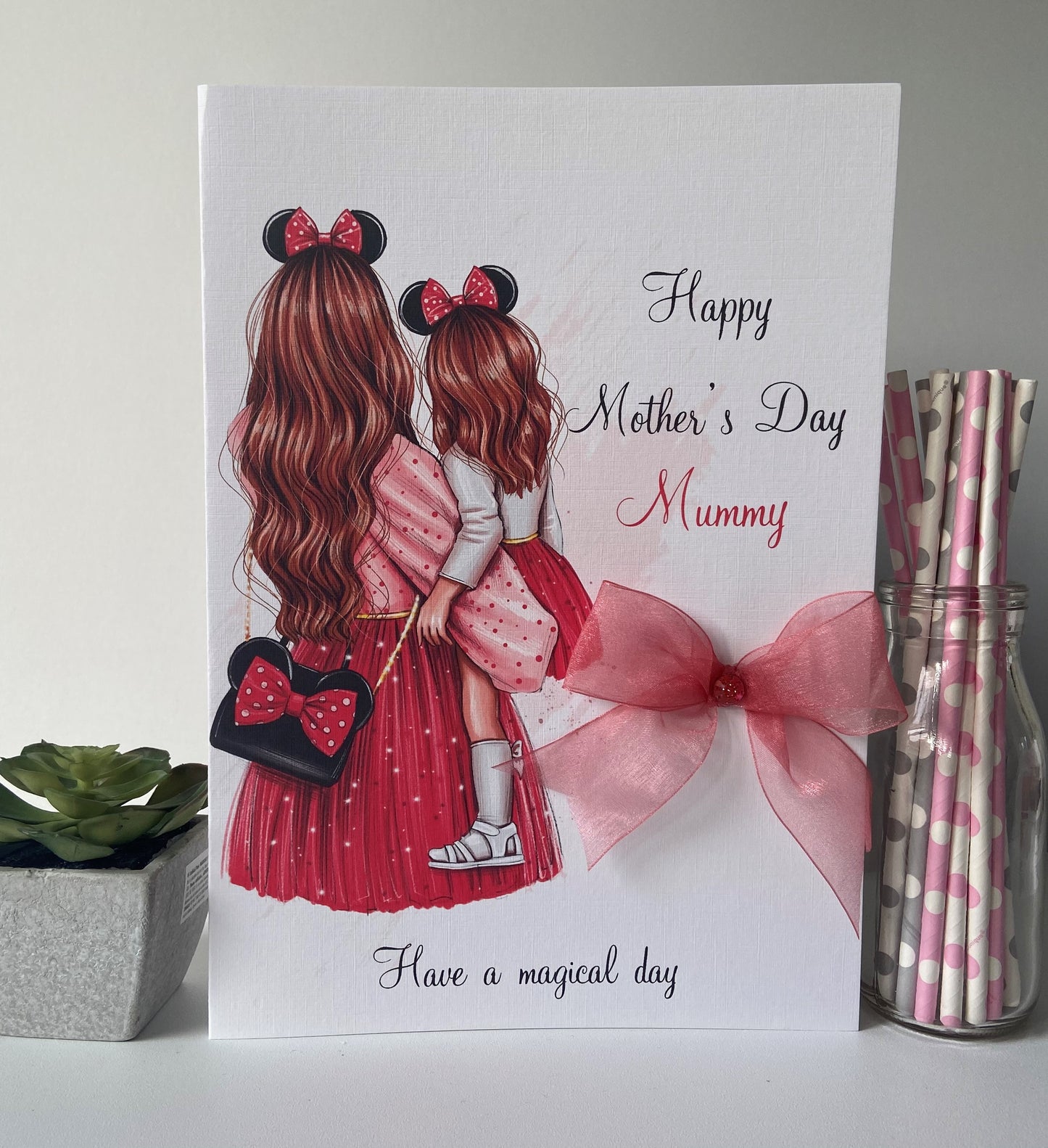 Personalised Handmade Mother's Day Card Minnie Mouse