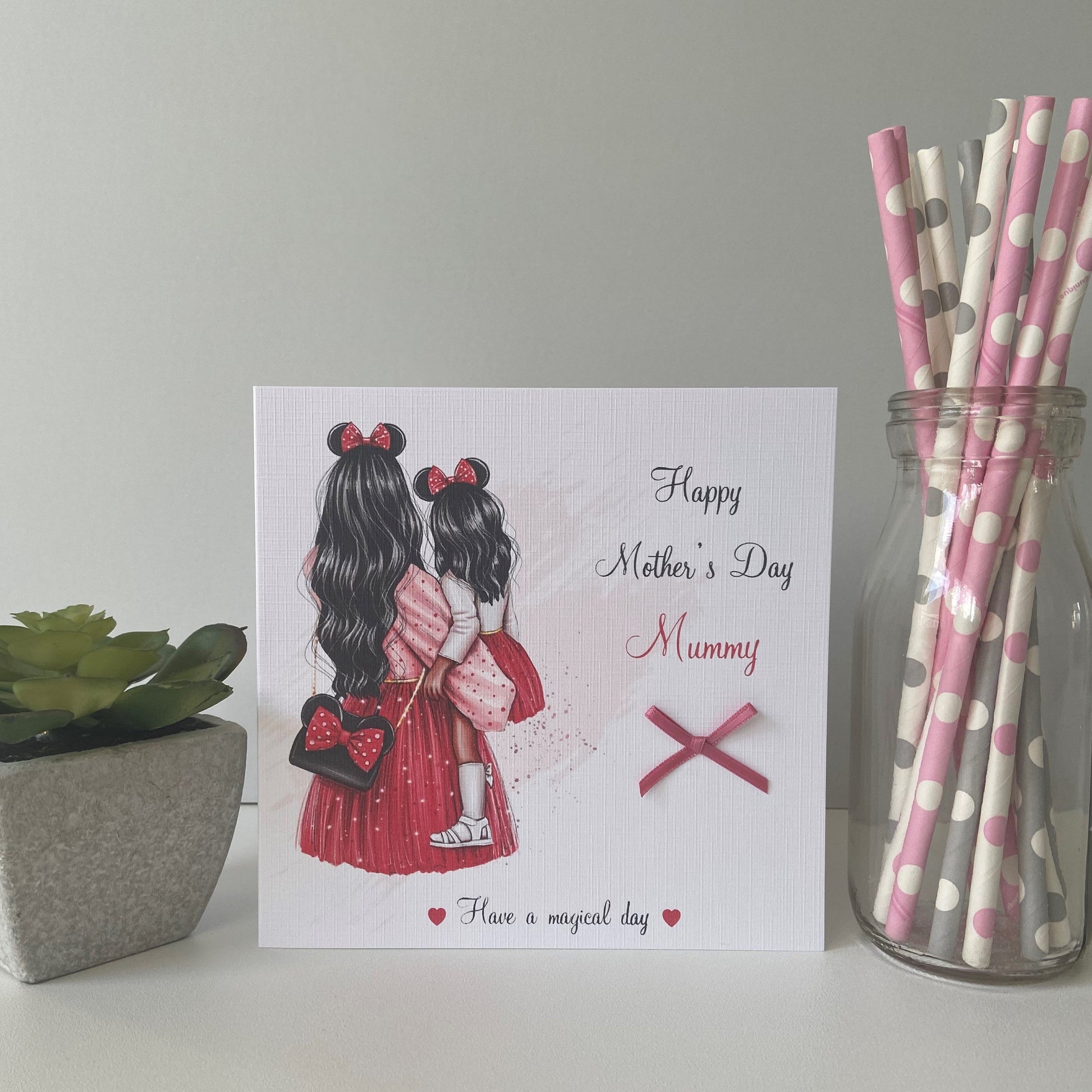 Personalised Handmade Mother's Day Card Minnie Mouse