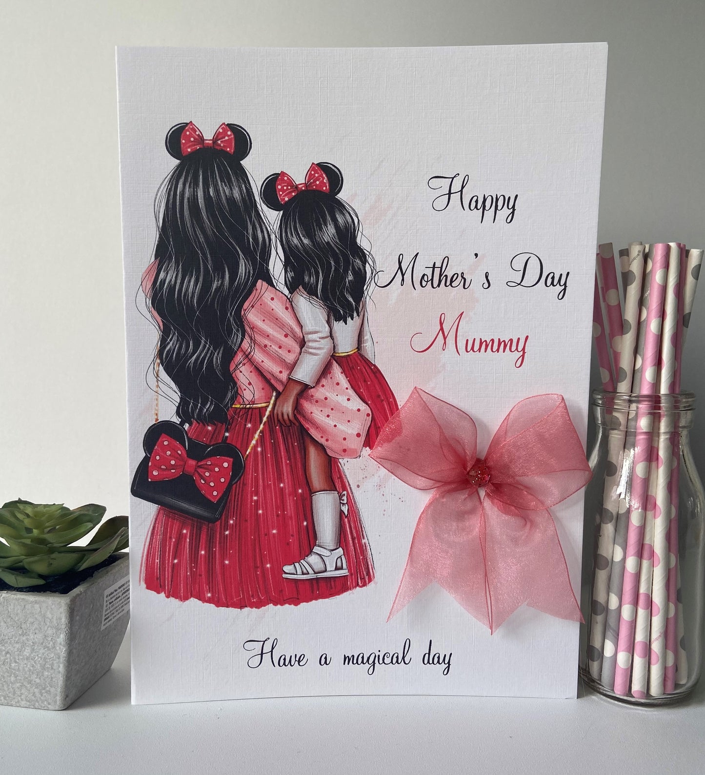 Personalised Handmade Mother's Day Card Minnie Mouse
