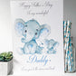 Personalised Father's Day Card Watercolour Elephant