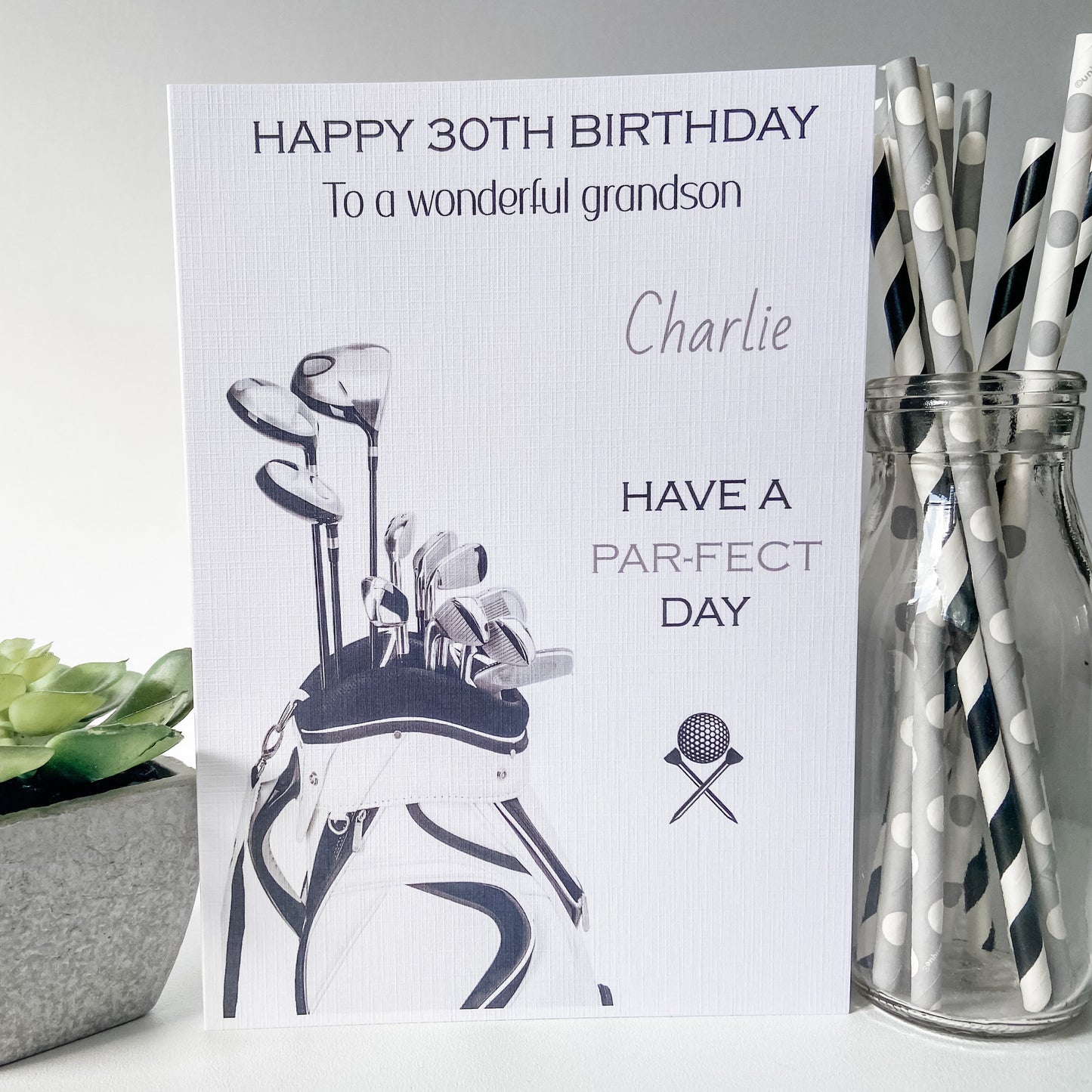 Personalised Birthday Card Golf Bag Goldfer Son Husband Boyfriend Grandson Son Dad Papa