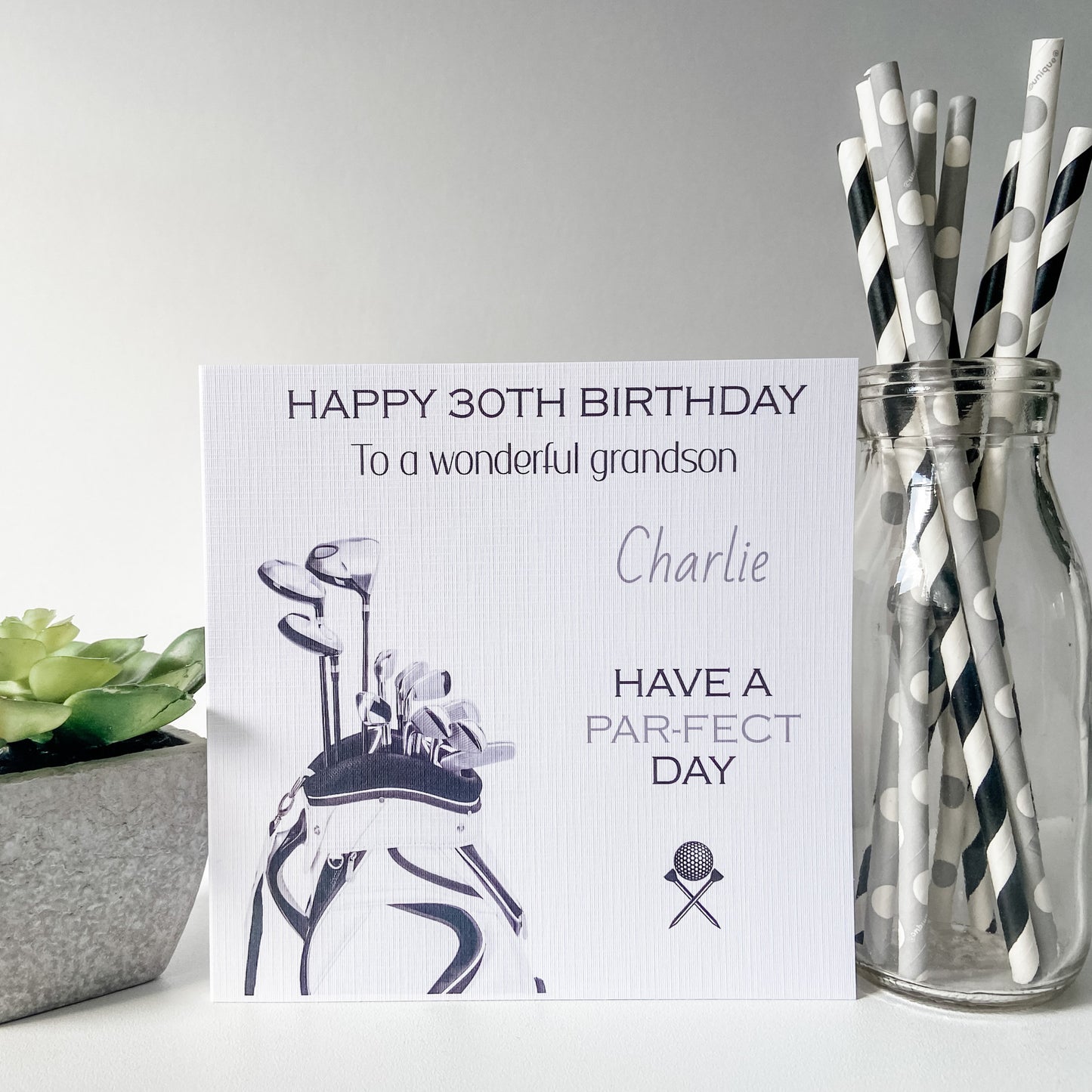 Personalised Birthday Card Golf Bag Goldfer Son Husband Boyfriend Grandson Son Dad Papa