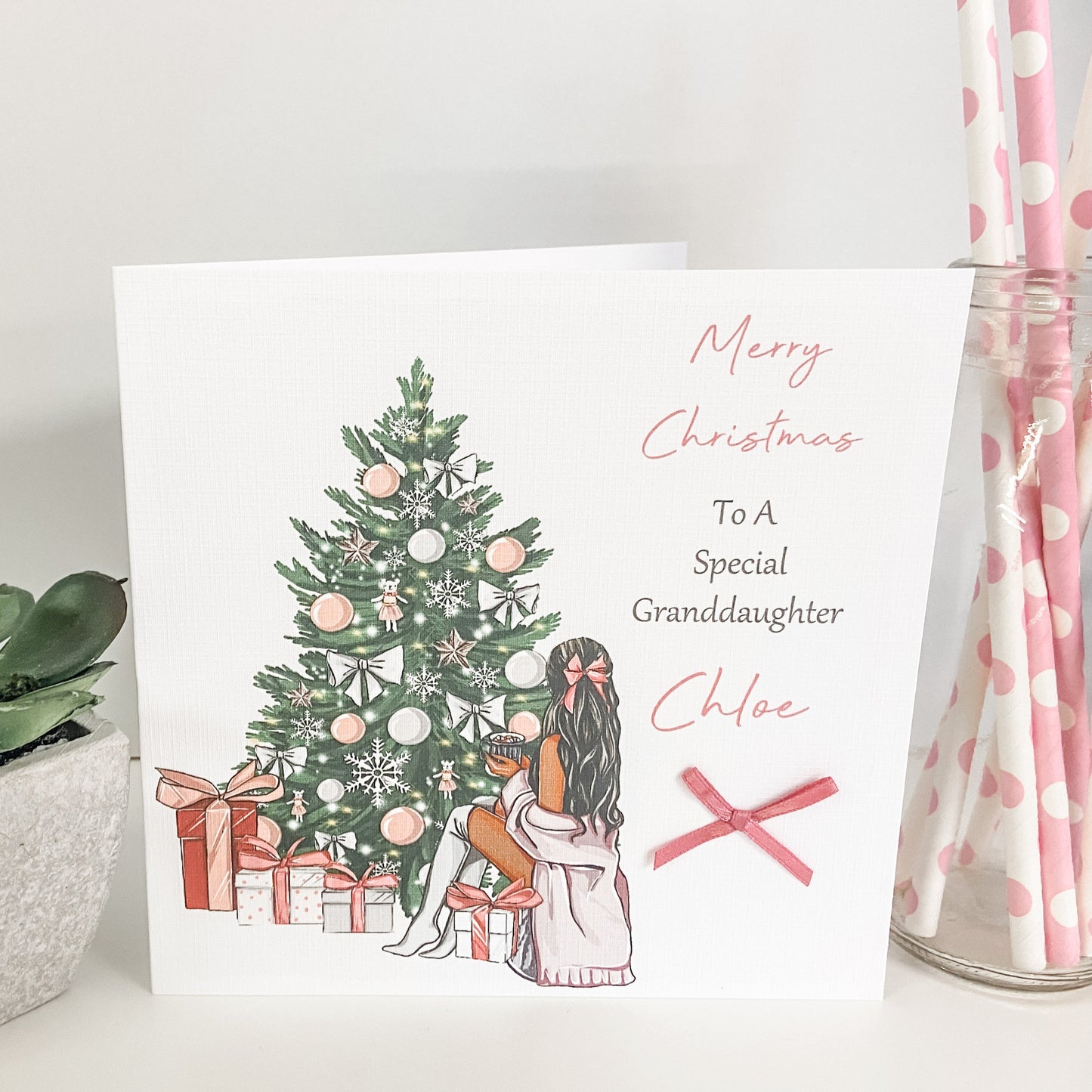 Personalised Female Girls Christmas Card
