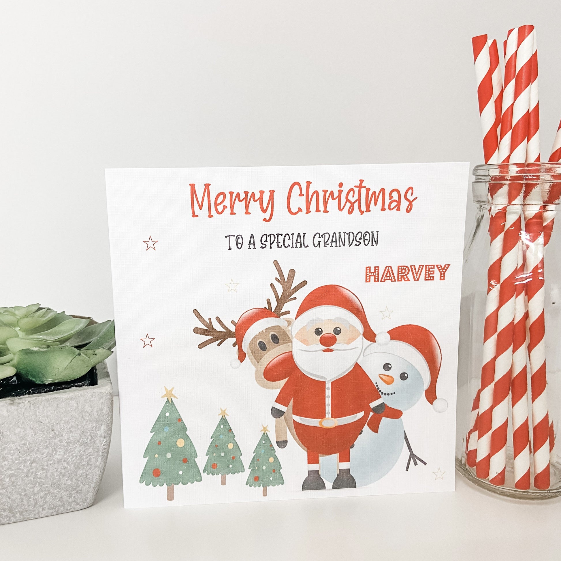 Personalised Christmas Card Santa Snowman Reindeer