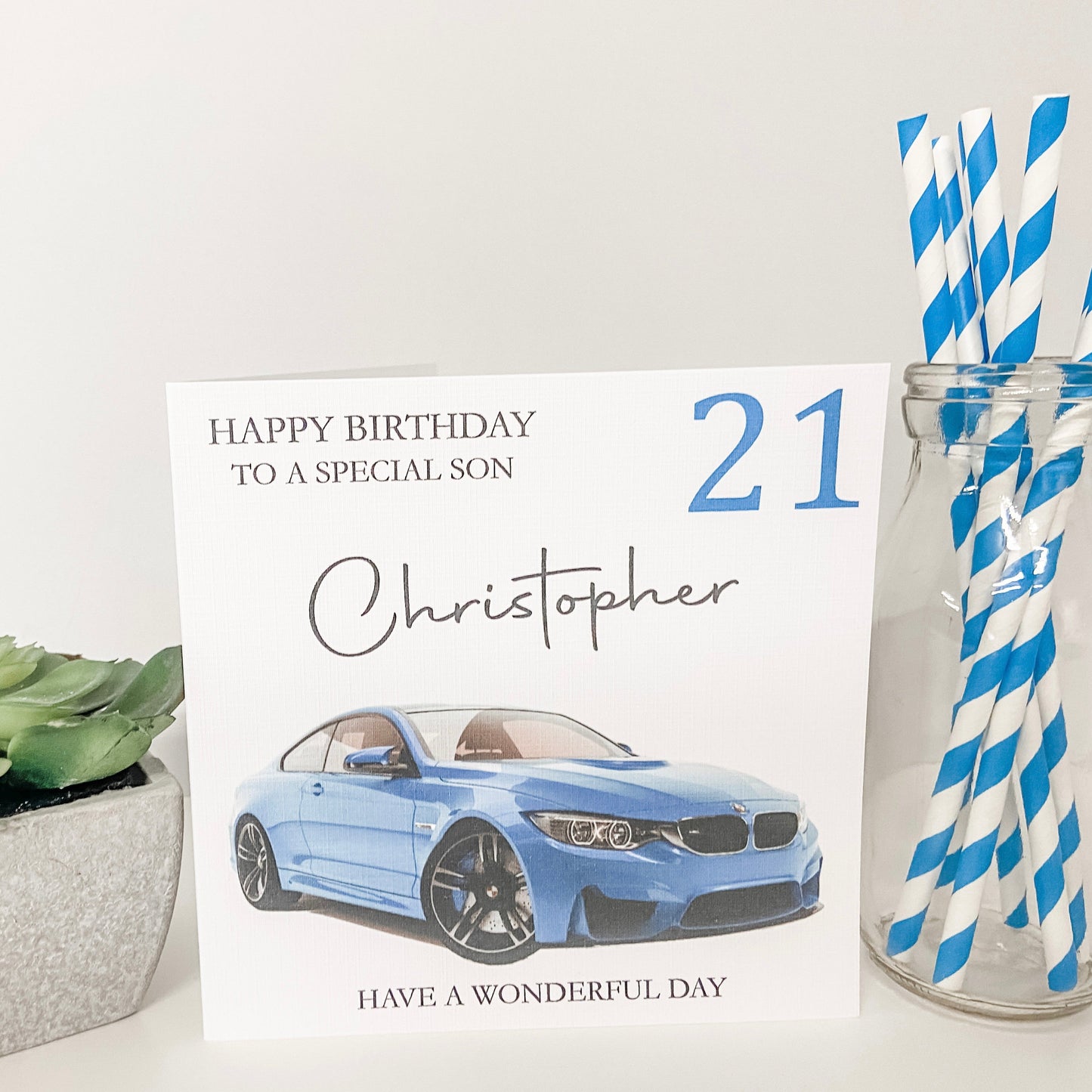 Personalised Male Birthday Card Sports Car