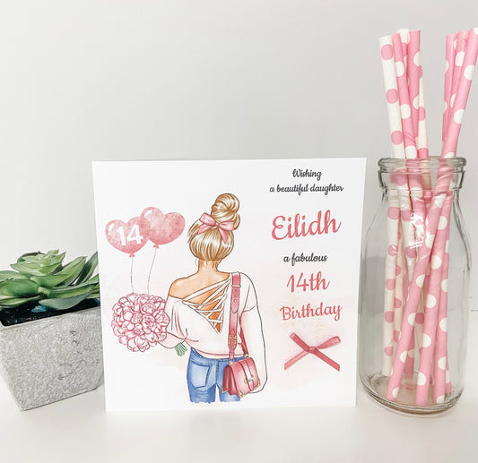 Personalised Female Teenager Girl Birthday Card