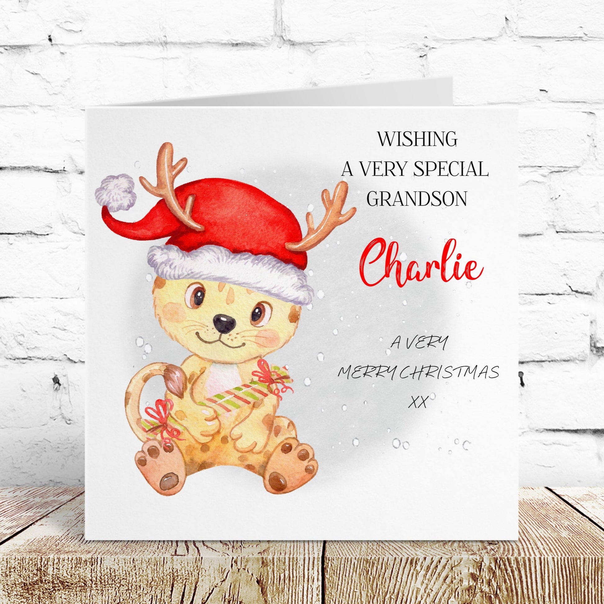 Personalised Christmas Card Jungle Tiger