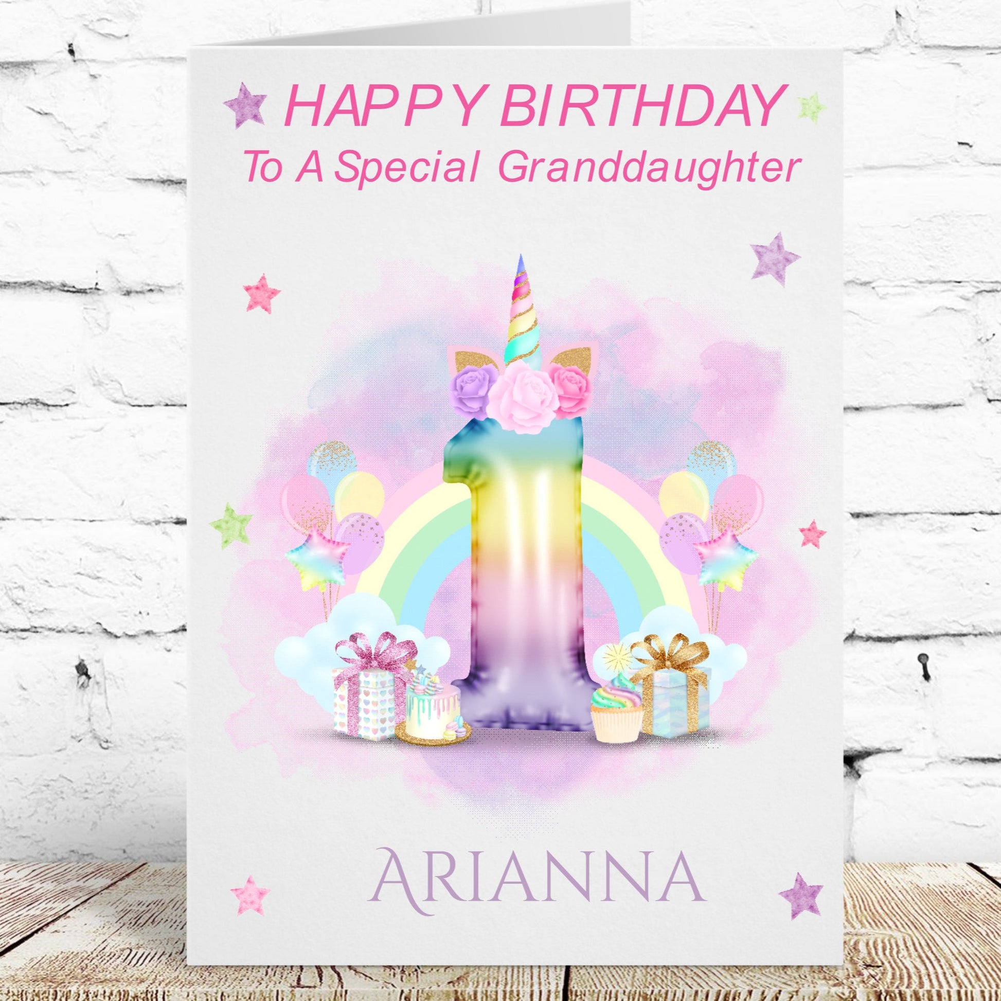 Personalised Birthday Card Unicorn Girl