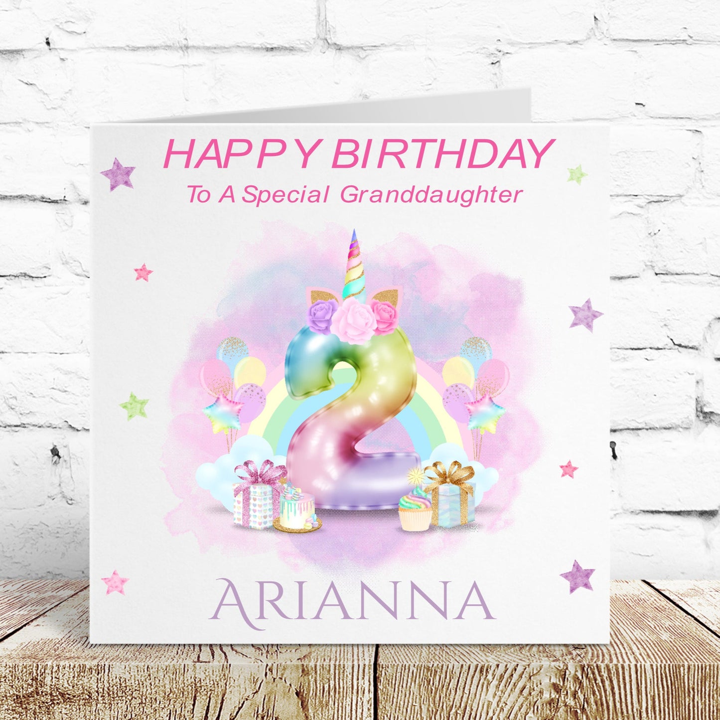 Personalised Birthday Card Unicorn Girl