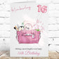 Personalised Birthday Card Pink Handbag